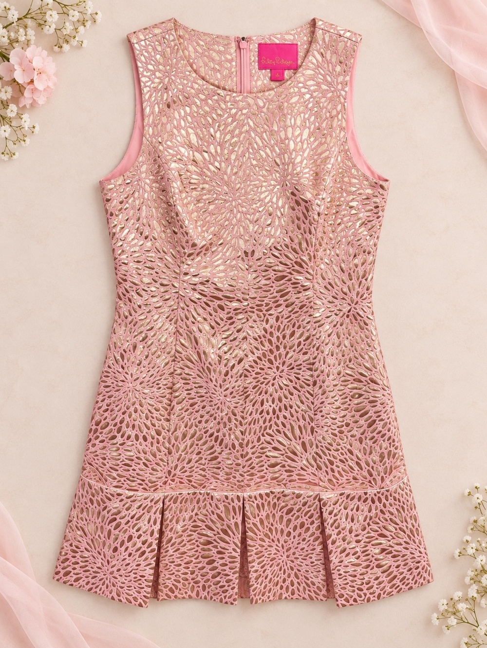 Lilly Pulitzer Dress Pink Metallic Size 12